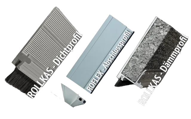 ROLLKAS-Dichtprofil, ROLLKAS-Dämmprofil und ROFLEX Abschlussprofil